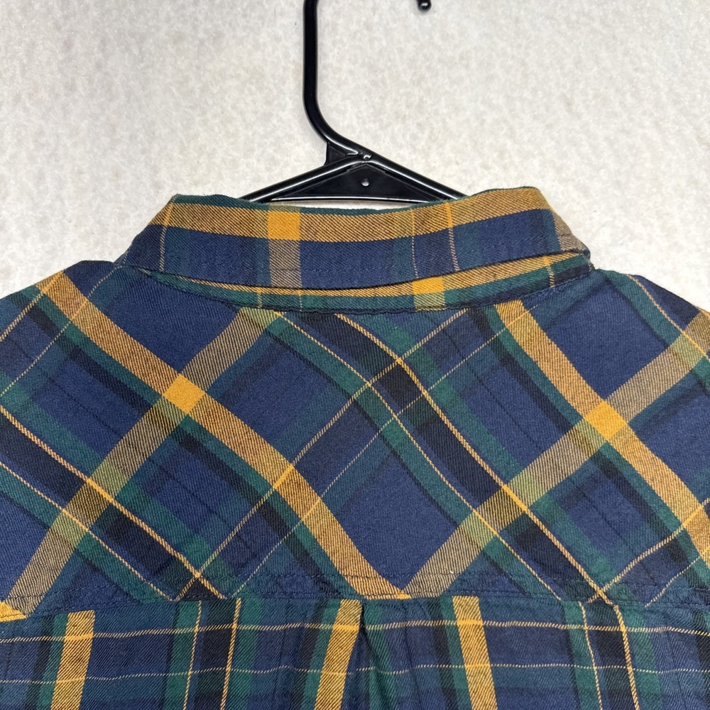 Lucky Brand Blue Womens Plaid Flannel long sleeve Top Shirt M Medium - Picture 7 of 12